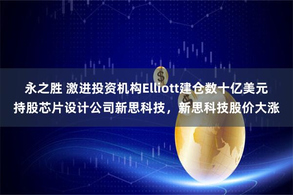 永之胜 激进投资机构Elliott建仓数十亿美元持股芯片设计公司新思科技，新思科技股价大涨